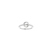 Initial C Ring (Silver) front - Popular Jewelry - New York
