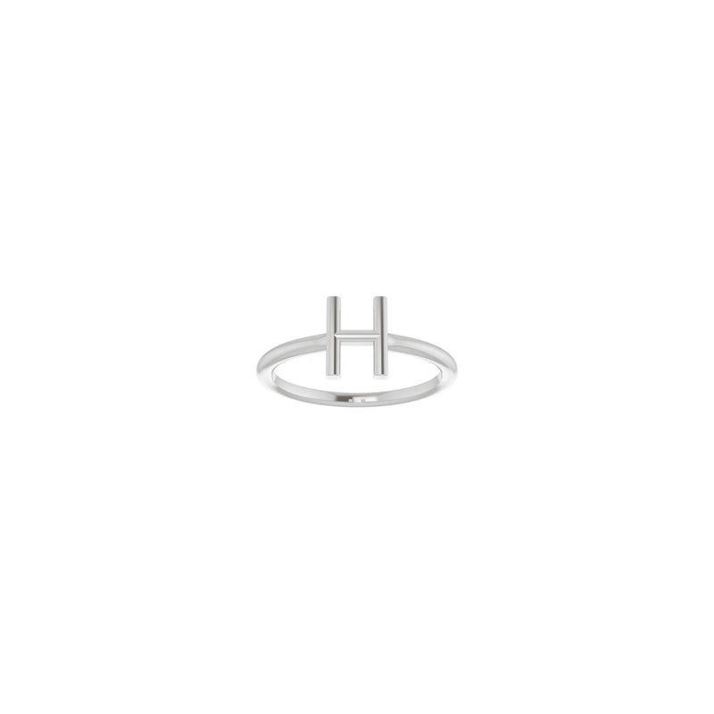 Initial H Ring (Silver) front - Popular Jewelry - New York