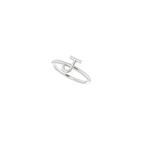 Initial J Ring (Silver) diagonal - Popular Jewelry - New York