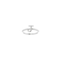Initial J Ring (Silver) front - Popular Jewelry - New York