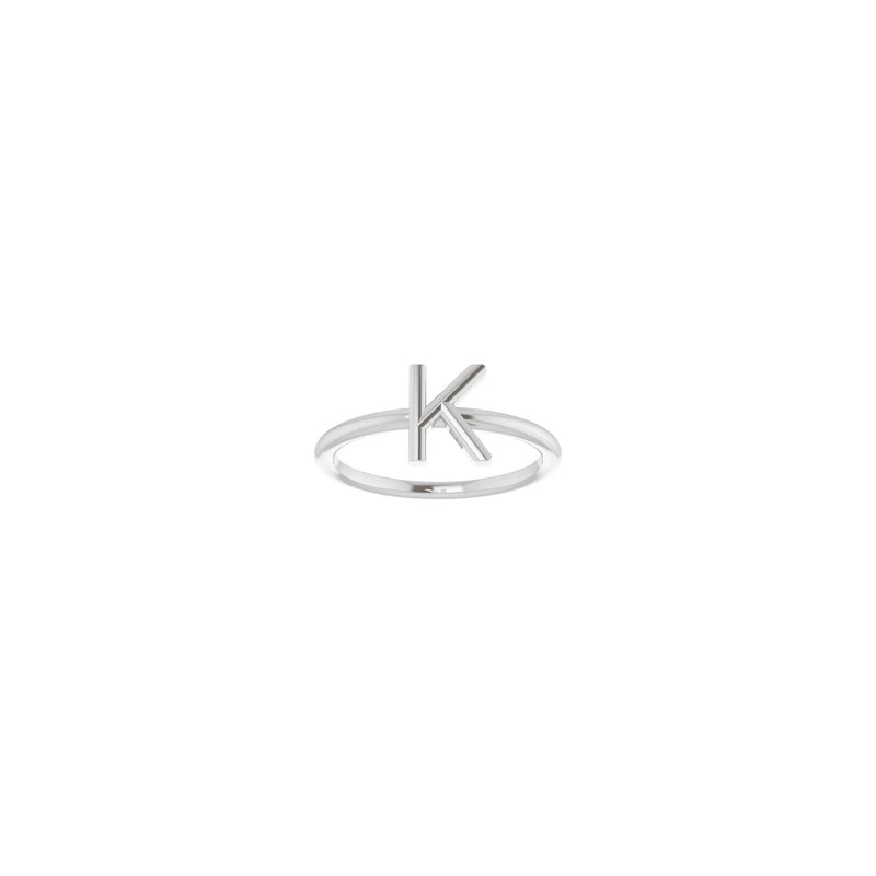 Initial K Ring (Silver) front - Popular Jewelry - New York