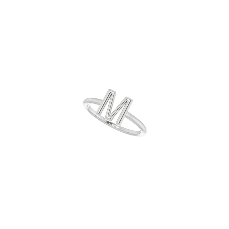 Initial M Ring (Silver) diagonal - Popular Jewelry - New York
