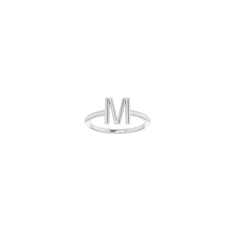 Initial M Ring (Silver) front - Popular Jewelry - New York