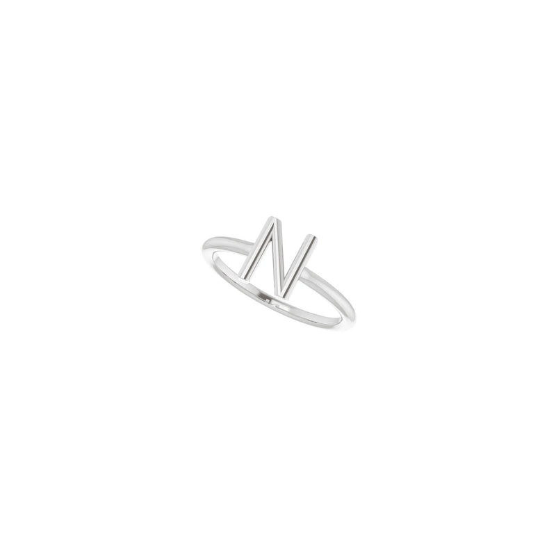 Initial N Ring (Silver) diagonal - Popular Jewelry - New York