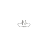 Initial N Ring (Silver) front - Popular Jewelry - New York