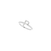Initial P Ring (Silver) diagonal - Popular Jewelry - New York