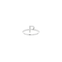 Initial P Ring (Silver) front - Popular Jewelry - New York