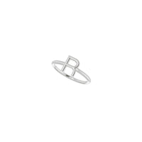 Initial R Ring (Silver) diagonal - Popular Jewelry - New York