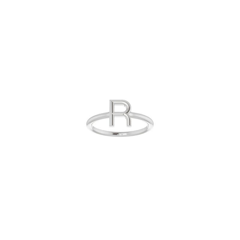 Initial R Ring (Silver) front - Popular Jewelry - New York