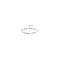Initial T Ring (Silver) front - Popular Jewelry - New York