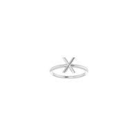 Initial X Ring (Silver) front - Popular Jewelry - New York