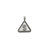 Saites trīsstūra CZ dolāra zīmes kulons (sudrabs) Popular Jewelry - Ņujorka