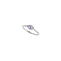 Natural Amethyst Stackable Evil Eye Ring (Silver) diagonal - Popular Jewelry - New York