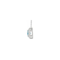 Natural Aquamarine Solitaire Hexagon Necklace (Silver) side - Popular Jewelry - New York