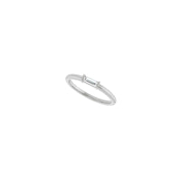 天然长方形钻石单石戒指（银色）对角 - Popular Jewelry  - 纽约