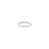 Natural Baguette Diamond Solitaire Ring (Silver) front - Popular Jewelry - New York