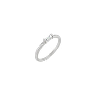 Baguette Dabiiciga ah Dheeman Solitaire Ring (Silver) ugu weyn - Popular Jewelry - New York