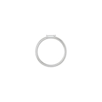 Anello solitario con diamante baguette naturale (argento) - Popular Jewelry - New York