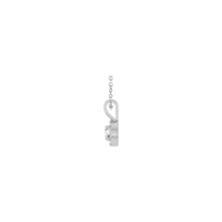 Φυσικό στρογγυλό λευκό διαμάντι κολιέ Halo (Ασημί) πλαϊνό - Popular Jewelry - Νέα Υόρκη