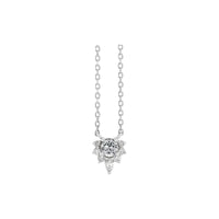 Natural White Sapphire and Diamond Necklace (Silver) front - Popular Jewelry - New York