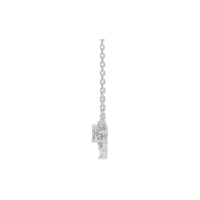 Natural White Sapphire and Diamond Necklace (Silver) side - Popular Jewelry - Нью-Йорк