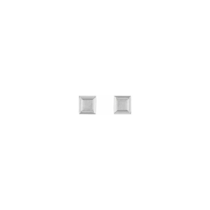 Petite Square Stud Earrings (Silver) front - Popular Jewelry - New York