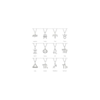 Zivju zodiaka zīmes dimanta Solitaire kaklarota (sudraba) priekšskatījums - Popular Jewelry - Ņujorka