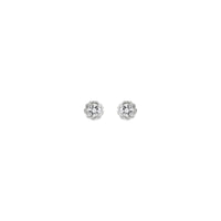 Round Diamond Rope Claw Stud Earrings (Silver) Popular Jewelry - New York
