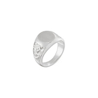 Scroll Accent Signet Ring (sølv) hoved - Popular Jewelry - New York