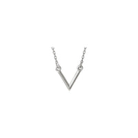 V Necklace (Silver) front - Popular Jewelry - New York