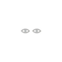 Balta safīra Evil Eye Stud Auskari (sudraba) priekšpusē - Popular Jewelry - Ņujorka