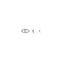 White Sapphire Evil Eye Stud Earrings (Silver) main - Popular Jewelry - Efrog Newydd