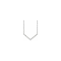 Wide V Necklace (Silver) front - Popular Jewelry - New York
