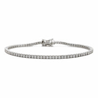 2.3 mm Lab-Grown Diamond Tennis Bracelet (Silver)