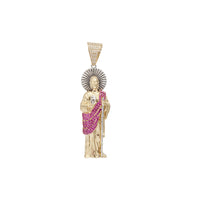Red CZ Saint Jude Pendant (14K)