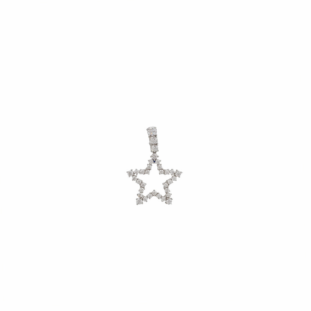 Iced-Out Star Pendant (Silver)