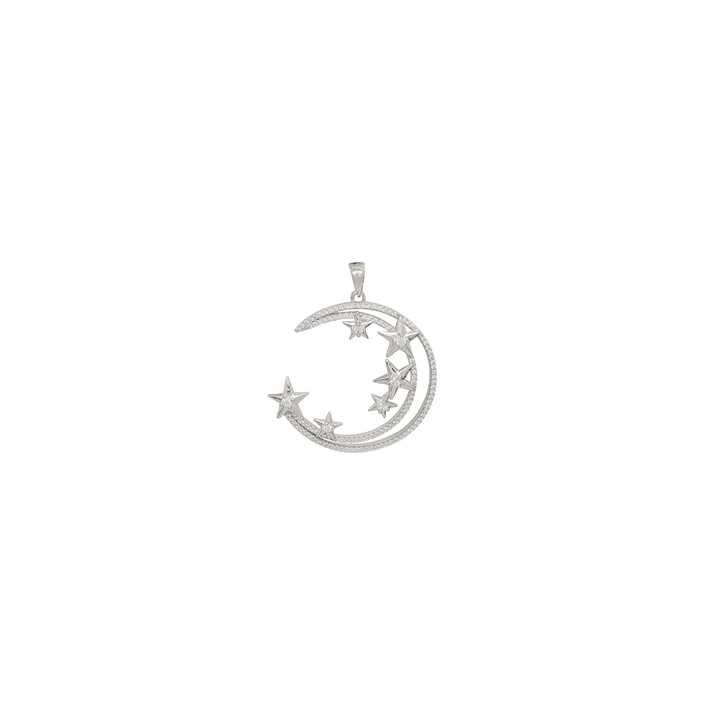Moon & Star Pendant ( Silver )