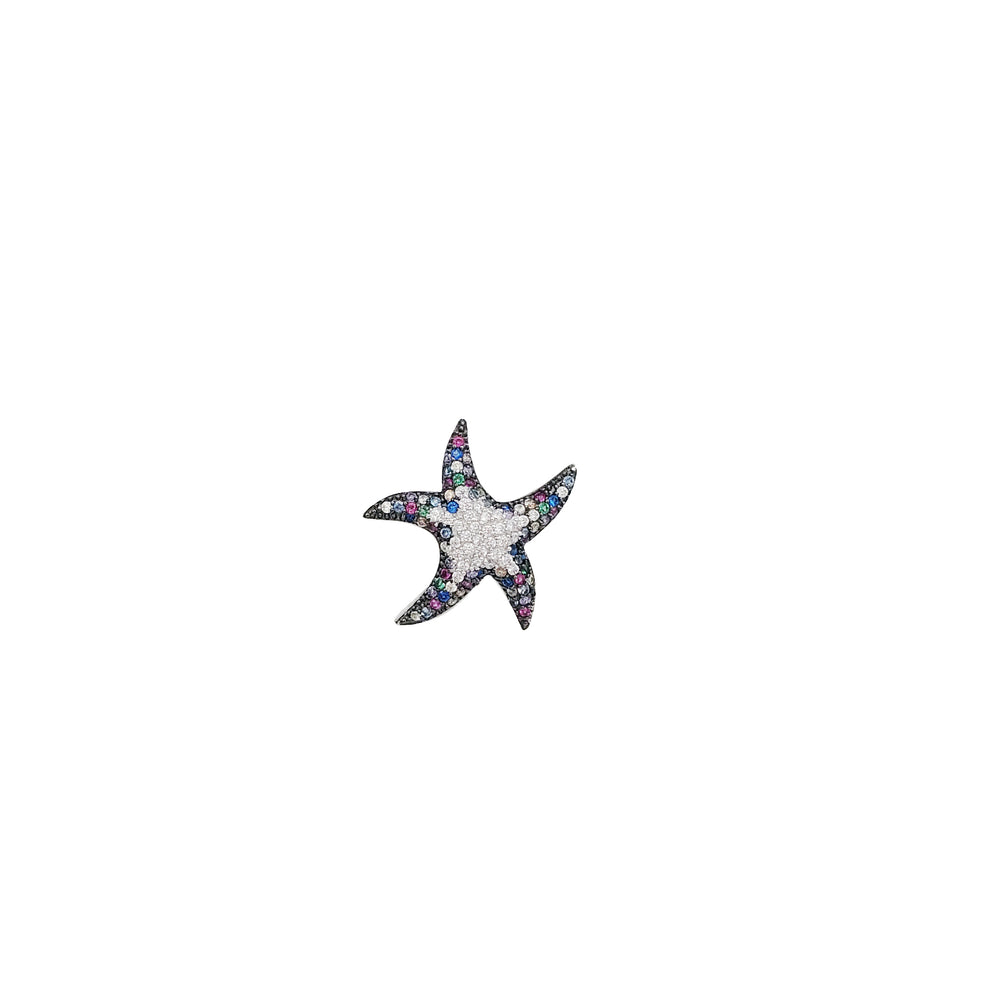 Cubic Zirconia Sea-Star Pendant （Silver）