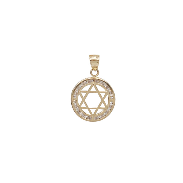 Zirconia Star of David Medallion Pendant (10K)