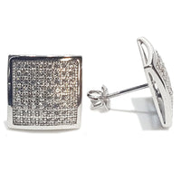 Square Stud Silver CZ (SILVER)