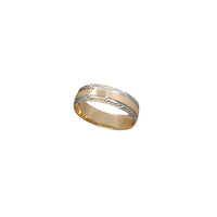 钻石切割双色结婚戒指 (14K)