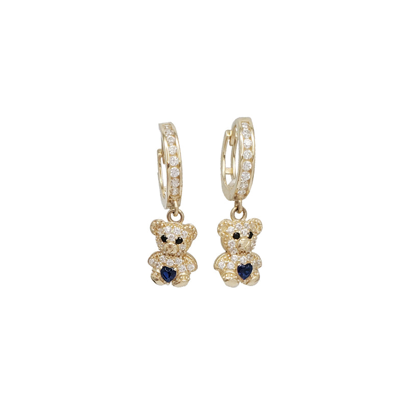 Teddy Bear Dangling Earring (14K)