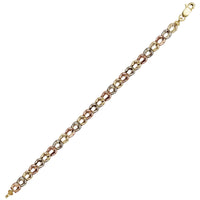 Tricolor Diamond-cuts Horseshoes Fancy Lady Bracelet (14K)