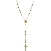 [3.9 mm] Tricolor Disco-Cut Rosary Necklace (14K)