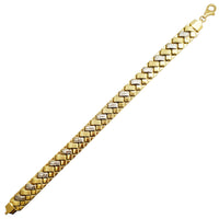 Two-Tone W Link Fancy Bracelet (14K)