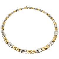 Two-Tone Braided Leaves Necklace (14K)