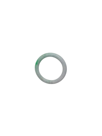 White & Green Jade Bangle Bracelet (Jade)