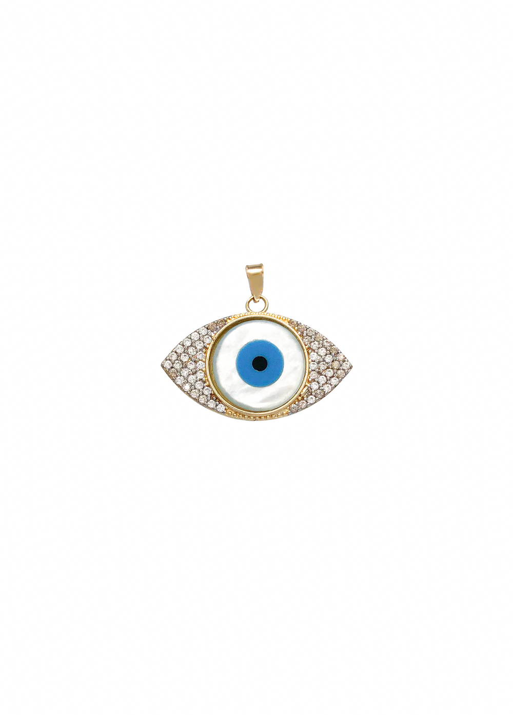 Zirconia Evil Blue Eye Pendant (14K)