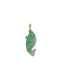 Lucky Fish Jade Pendant (14K)