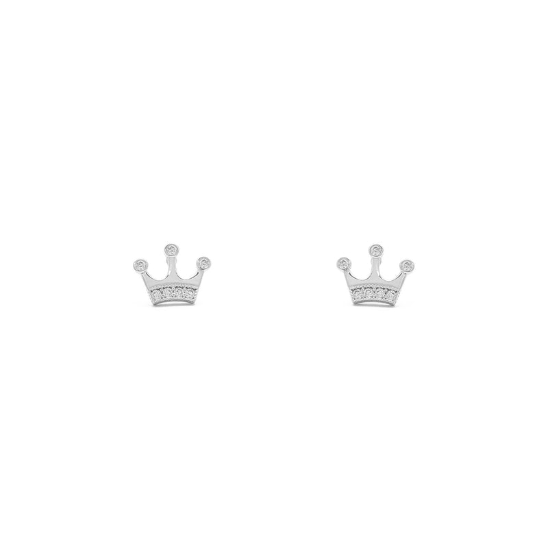 Icy King Crown Stud Earrings (14K)